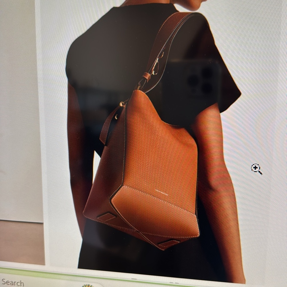 STRATHBERRY Midi Lana Leather Bucket Bag